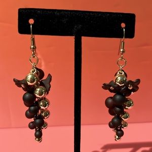 Dangle flower & bead earrings